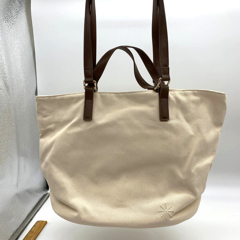 Isaac Mizrahi Live Womens Handbag Bridgehampton Tote Bag Cream Color